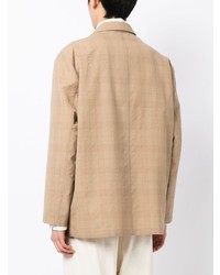 Lemaire Check Pattern Double Breasted Blazer
