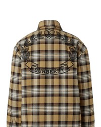 Burberry Embroidered Checked Button Down Shirt