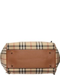 Burberry Small Canter Check Leather Tote