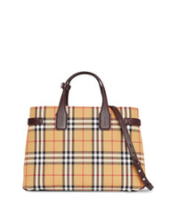 Burberry The Medium Banner In Vintage Check And Leather