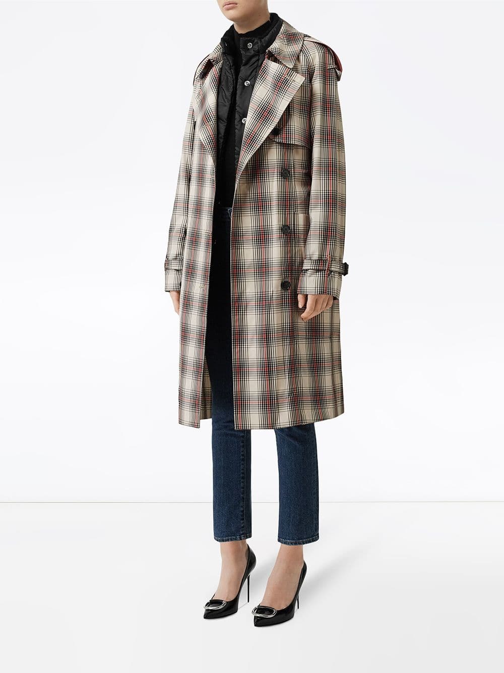 Burberry Lightweight Check Trench Coat, $1,087 | farfetch.com | Lookastic