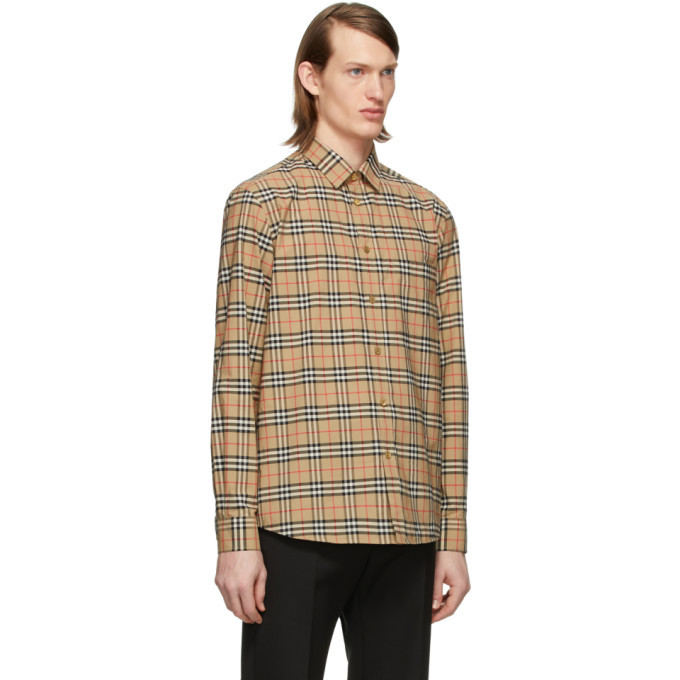 Burberry Beige Check Shirt, $281 | SSENSE | Lookastic