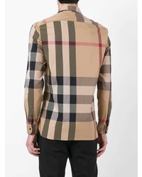 Burberry Collar Check Stretch Cotton Blend Shirt