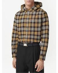 Burberry Embroidered Logo Hooded Shirt