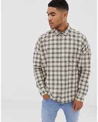 ASOS DESIGN Oversized Boxy Check Shirt With Drop Shoulder