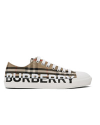 Burberry Beige Larkhall Logo Sneakers