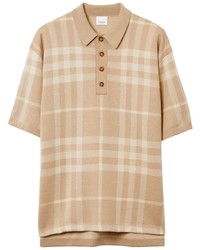 Burberry Check Silk Wool Jacquard Polo Shirt