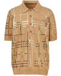 Burberry Mirrored Check Jersey Polo Shirt