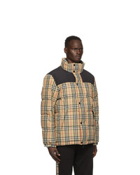 Burberry Beige Down Check Holland Jacket