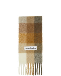 Acne Studios Beige And Brown Alpaca And Mohair Large Check Scarf