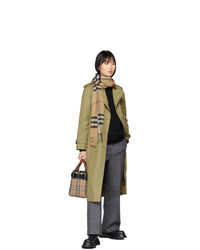 Burberry Beige Cashmere Classic Check Scarf
