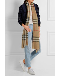 Burberry Checked Wool And Scarf