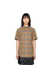 Women's Short Sleeve Button Down Shirts by Burberry | Lookastic
