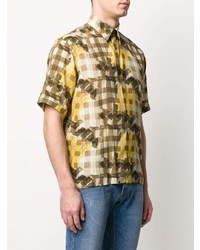 Fendi Grid Print Brushstroke Shirt