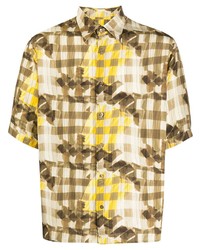 Fendi Grid Print Brushstroke Shirt