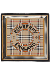 Burberry Beige Silk Small Montage Print Square Scarf