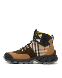 Burberry Beige And Brown Tor Boots
