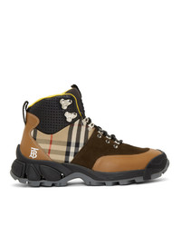 Burberry Beige And Brown Tor Boots