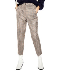 Topshop Bonded Check Tapered Trousers