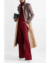 Gabriela Hearst Armonia Checked Wool Blend And Cotton Gabardine Trench Coat