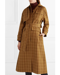 Sea Poirot Checked Cotton Blend Twill Trench Coat