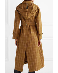 Sea Poirot Checked Cotton Blend Twill Trench Coat