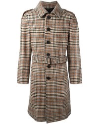 Tan Check Wool Coat