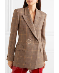 Petar Petrov Double Breasted Checked Wool Blazer
