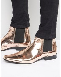 Asos Chelsea Boots In Metallic Copper