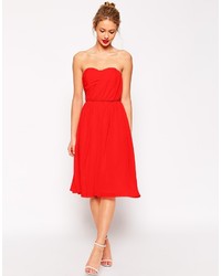 Asos Collection Ruched Full Midi Bandeau Dress