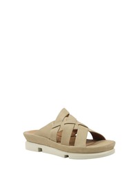 Tan Chunky Leather Flat Sandals