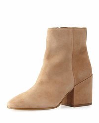 Tan Chunky Suede Ankle Boots