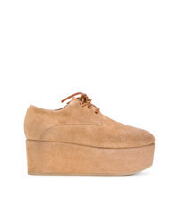 Tan Chunky Suede Oxford Shoes