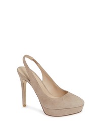Tan Chunky Suede Pumps