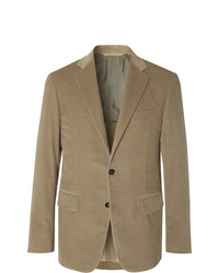 Canali Light Brown Kei Cotton Blend Corduroy Suit Jacket