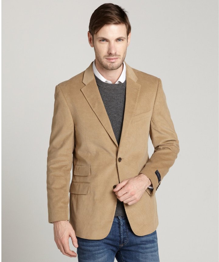 Tommy Hilfiger Tan Cotton Corduroy Two Blazer, $350 | Belle & Clive | Lookastic