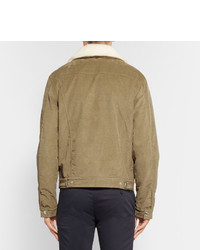 Acne Studios Beat Faux Shearling Trimmed Padded Stretch Corduroy Jacket