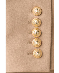 Balmain Cotton Blend Blazer With Embossed Buttons