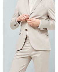 Mango Outlet Slim Fit Poplin Suit Blazer