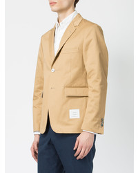 Thom Browne Unconstructed Classic Single Breasted Sport Coat With Placket In Light Weight High Density Cotton Twill