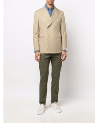 Caruso Double Breasted Cotton Linen Blazer