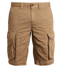 Incotex Cargo Pocket Cotton And Linen Blend Shorts