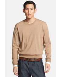 DSquared 2 Virgin Wool Blend Crewneck Sweater With Removable Cuffs