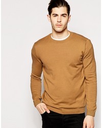 Asos Brand Crew Neck Sweater In Cotton