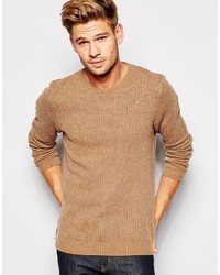 Asos Brand Lambswool Rich Crew Neck Sweater With Pin Dots