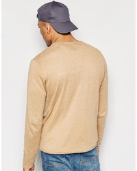 Asos Brand Sweater In Linen Mix Yarn