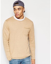 Asos Brand Sweater In Linen Mix Yarn