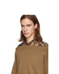 Burberry Brown Knit Boatneck Sweater