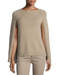 Ralph Lauren Collection Knit Cashmere Cape Sleeve Sweater Oatmeal