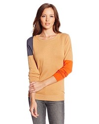 525 America Emmy Scoop Neck Color Block Sweater